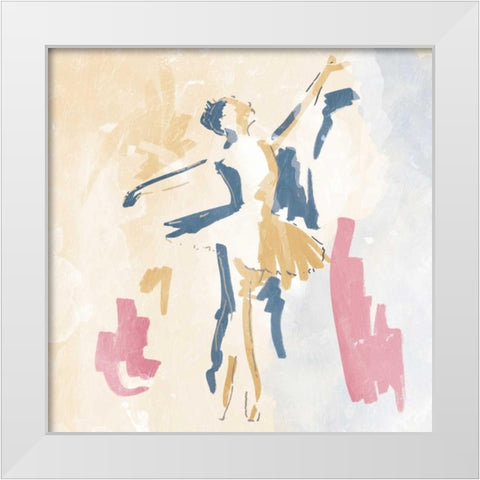 Sketched Ballerina 1 White Modern Wood Framed Art Print by OnRei