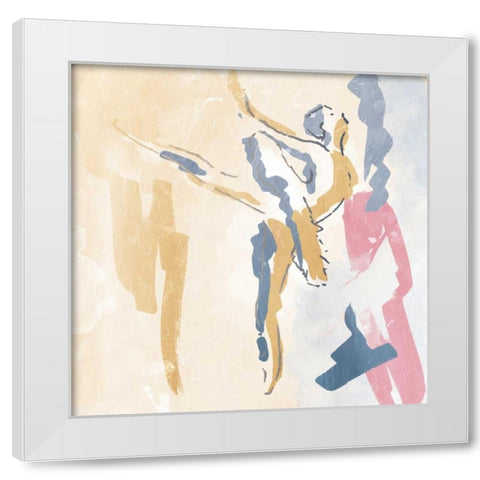 Sketched Ballerina 2 White Modern Wood Framed Art Print by OnRei