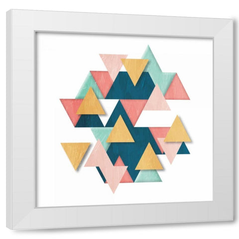 Floating Gems White Modern Wood Framed Art Print by OnRei