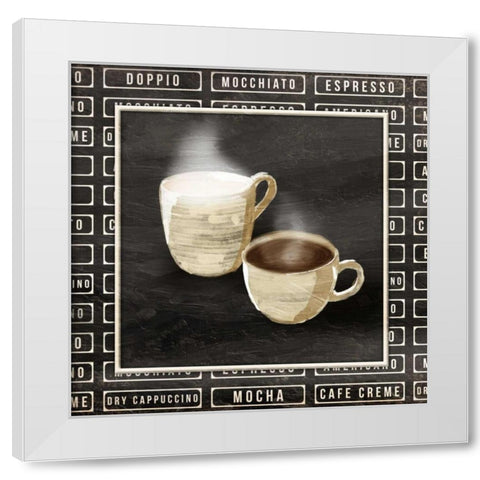 Two Cups White Modern Wood Framed Art Print by OnRei