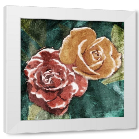 Loving Roses White Modern Wood Framed Art Print by OnRei