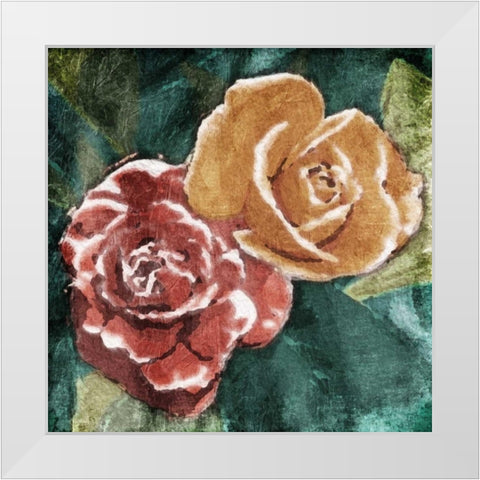 Loving Roses White Modern Wood Framed Art Print by OnRei