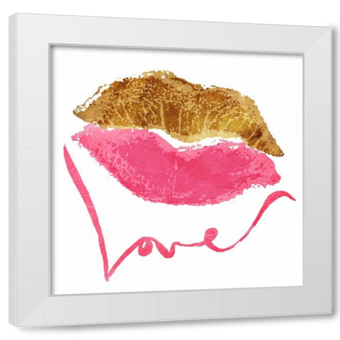 Love Lips White White Modern Wood Framed Art Print by OnRei