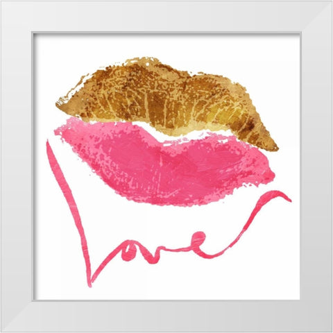 Love Lips White White Modern Wood Framed Art Print by OnRei