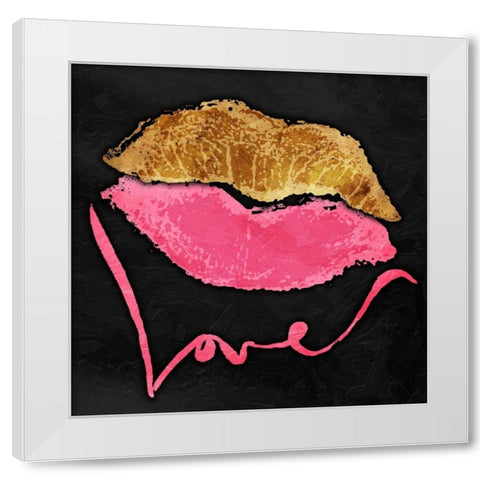 Love Lips White Modern Wood Framed Art Print by OnRei