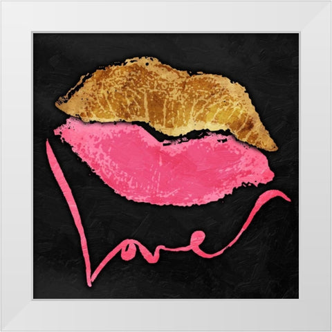 Love Lips White Modern Wood Framed Art Print by OnRei