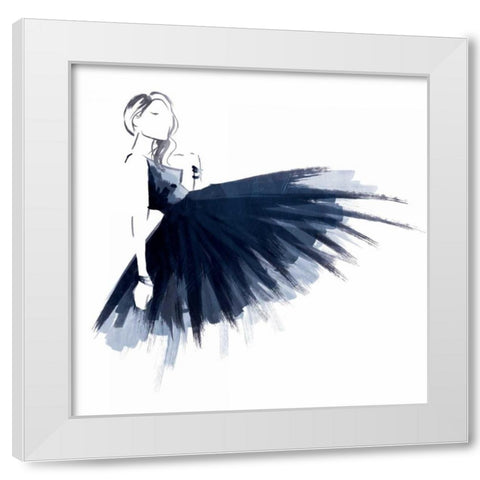 Blue Attitude White Modern Wood Framed Art Print by OnRei