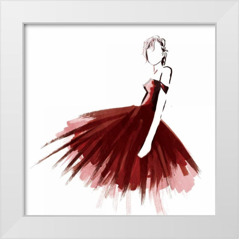 Red Attitude White Modern Wood Framed Art Print by OnRei