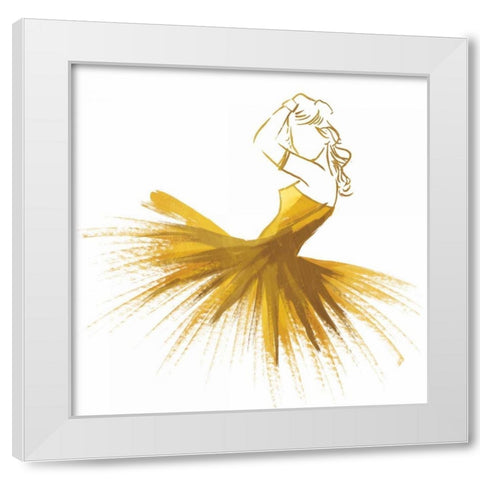 Gold Attitude White Modern Wood Framed Art Print by OnRei