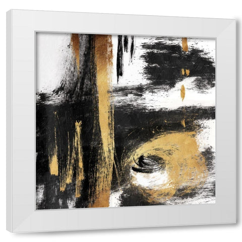 Rotational Pull White Modern Wood Framed Art Print by OnRei