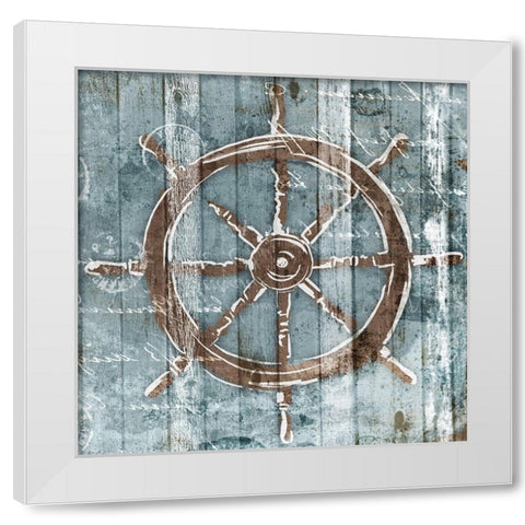 Sketched Wheel White Modern Wood Framed Art Print by OnRei