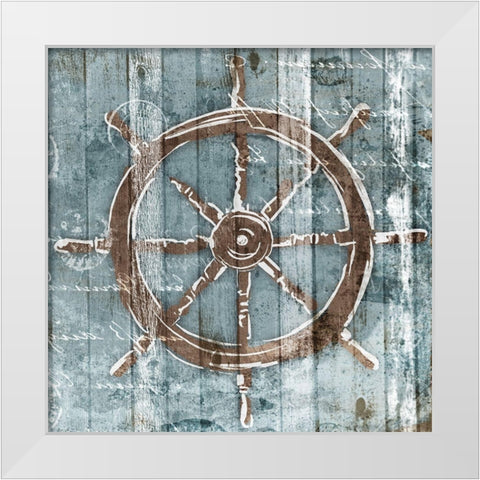 Sketched Wheel White Modern Wood Framed Art Print by OnRei