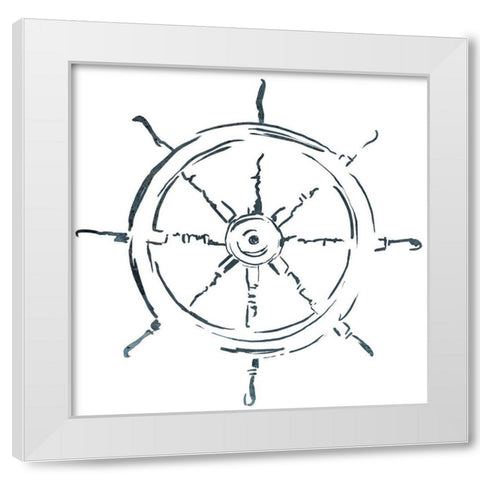 Simple Sketched Wheel White Modern Wood Framed Art Print by OnRei