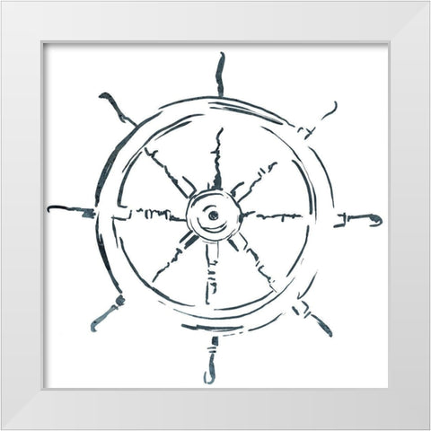 Simple Sketched Wheel White Modern Wood Framed Art Print by OnRei