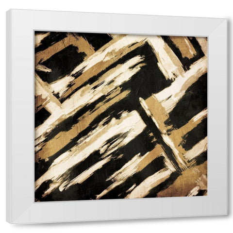 Hectic Maze White Modern Wood Framed Art Print by OnRei