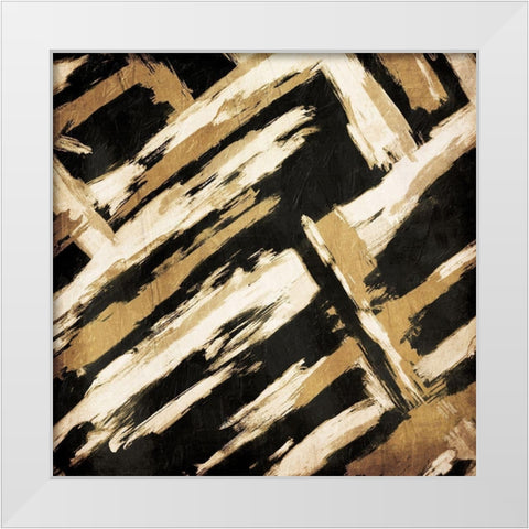 Hectic Maze White Modern Wood Framed Art Print by OnRei