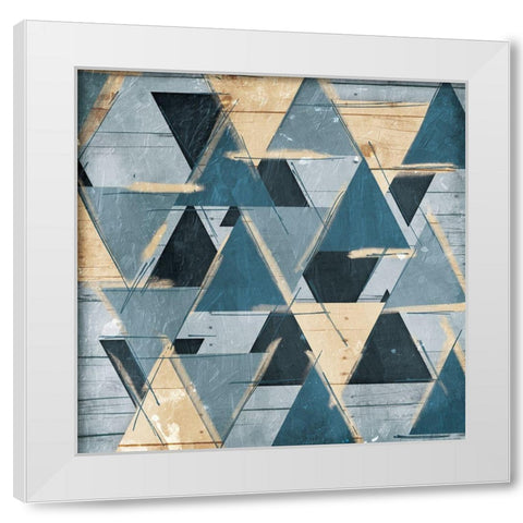 Tri Layers White Modern Wood Framed Art Print by OnRei