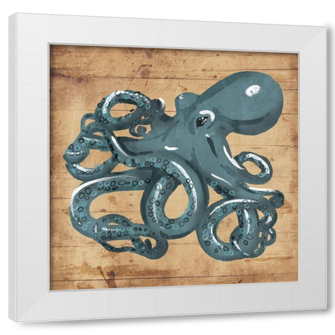 Octo Rings White Modern Wood Framed Art Print by OnRei