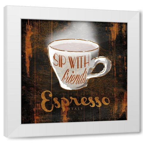 Italian Espresso White Modern Wood Framed Art Print by OnRei