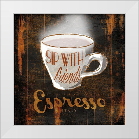 Italian Espresso White Modern Wood Framed Art Print by OnRei