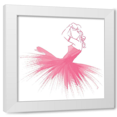 Pink Attitude One White Modern Wood Framed Art Print by OnRei