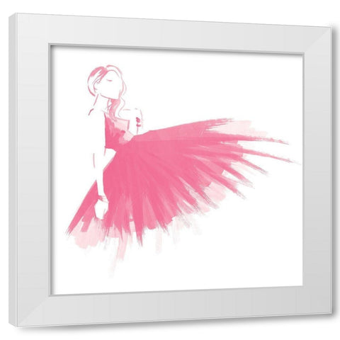 Pink Attitude Two White Modern Wood Framed Art Print by OnRei