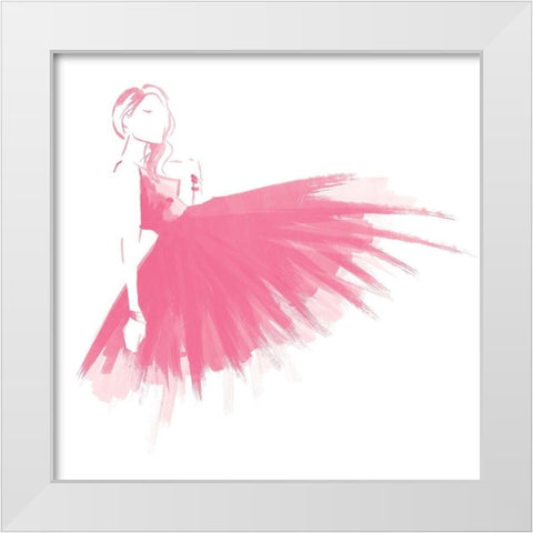 Pink Attitude Two White Modern Wood Framed Art Print by OnRei