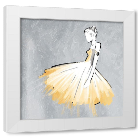 Cream Dress White Modern Wood Framed Art Print by OnRei