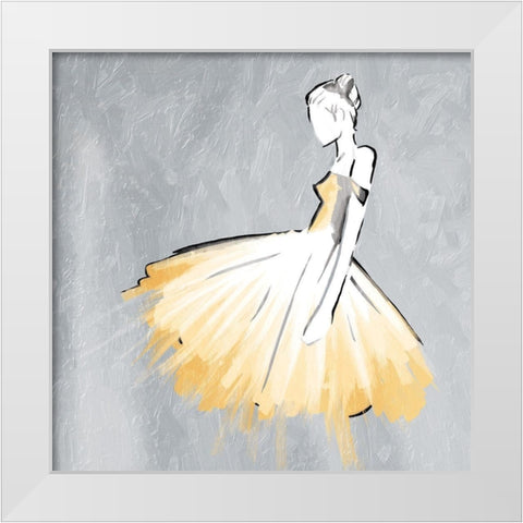 Cream Dress White Modern Wood Framed Art Print by OnRei