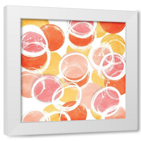 Circular Abstract Blush Orange White Modern Wood Framed Art Print by OnRei