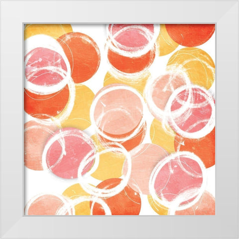 Circular Abstract Blush Orange White Modern Wood Framed Art Print by OnRei