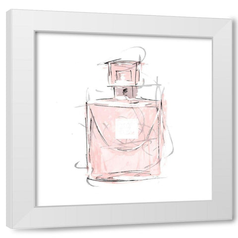 Pink Perfume White Modern Wood Framed Art Print by OnRei