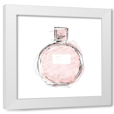 Pink Perfume Mate White Modern Wood Framed Art Print by OnRei