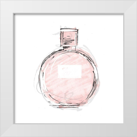 Pink Perfume Mate White Modern Wood Framed Art Print by OnRei