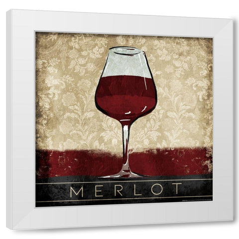 Merlot White Modern Wood Framed Art Print by OnRei