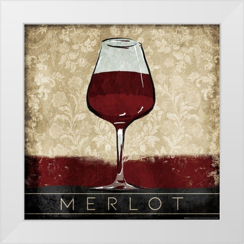 Merlot White Modern Wood Framed Art Print by OnRei