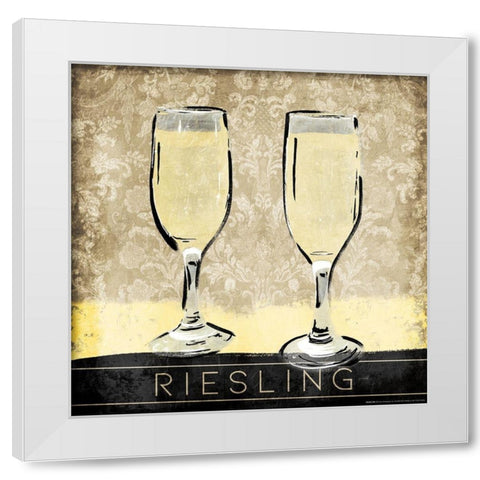 Riesling White Modern Wood Framed Art Print by OnRei