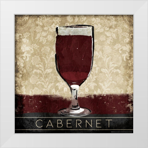 Cabernet White Modern Wood Framed Art Print by OnRei