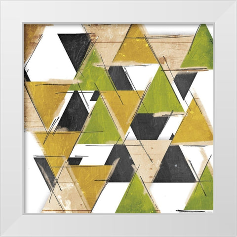 Loading Triangles White Modern Wood Framed Art Print by OnRei