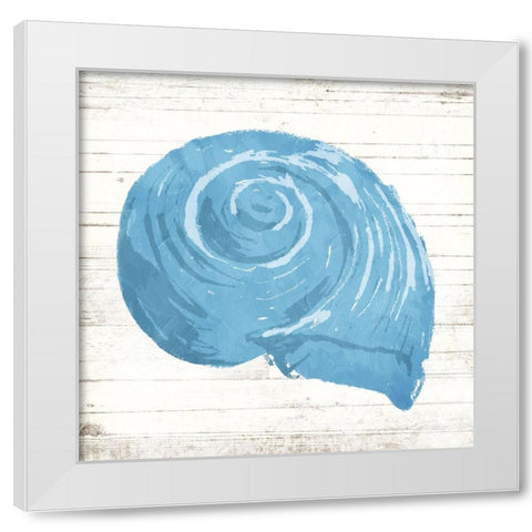 Shell On Wood White Modern Wood Framed Art Print by OnRei