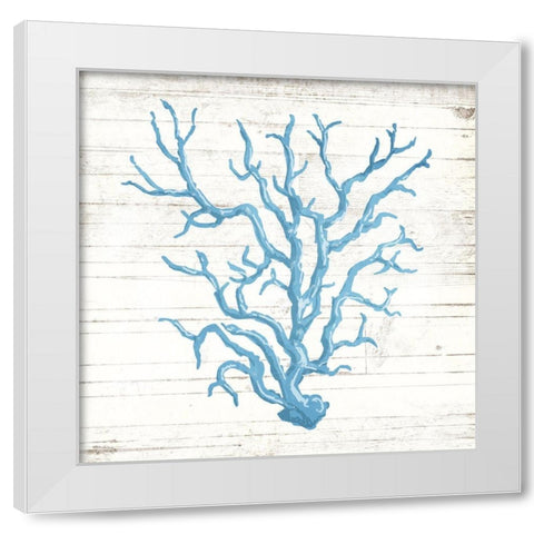 Coral On Wood White Modern Wood Framed Art Print by OnRei