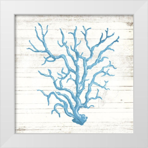 Coral On Wood White Modern Wood Framed Art Print by OnRei