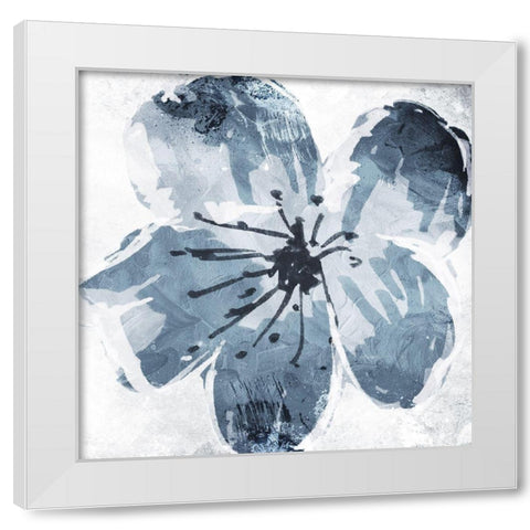 Sketched Cool Flower Mate White Modern Wood Framed Art Print by OnRei