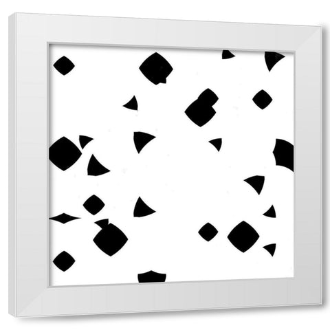 Block out Black and White Mate White Modern Wood Framed Art Print by OnRei