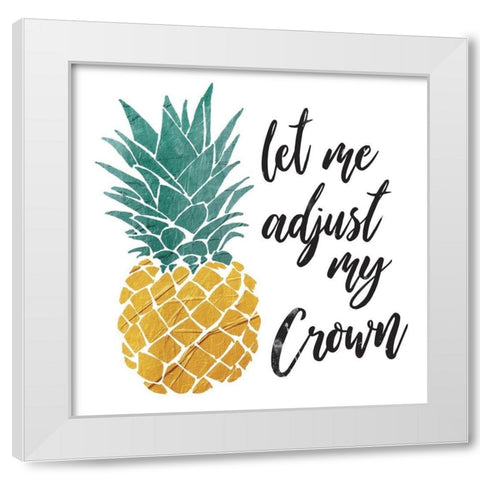 Pineapple Crown White Modern Wood Framed Art Print by OnRei