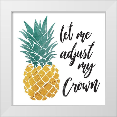 Pineapple Crown White Modern Wood Framed Art Print by OnRei