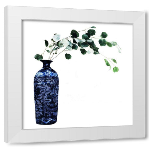 China Vase With Floral White Modern Wood Framed Art Print by OnRei