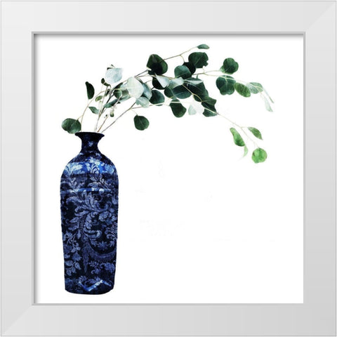 China Vase With Floral White Modern Wood Framed Art Print by OnRei