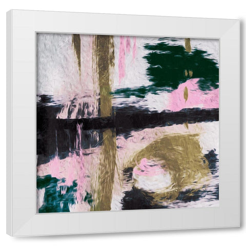 High Time Abstract White Modern Wood Framed Art Print by OnRei