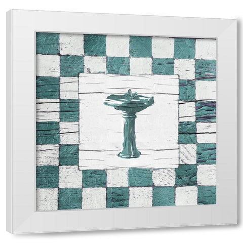 Checkered Sink White Modern Wood Framed Art Print by OnRei